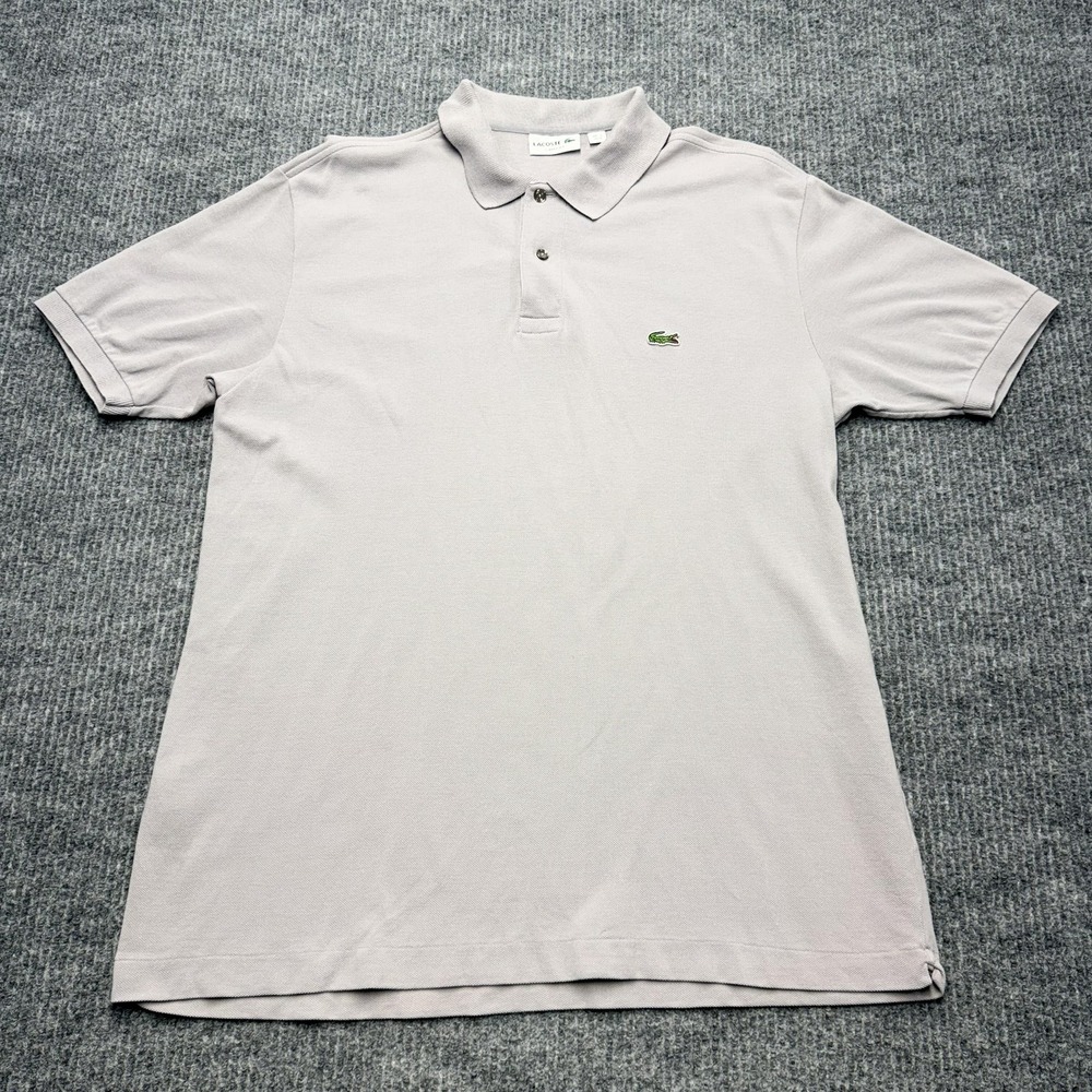Lacoste Polo Shirt Mens XL Gray Short Sleeve Classic Fit Cotton Pique Croc Logo